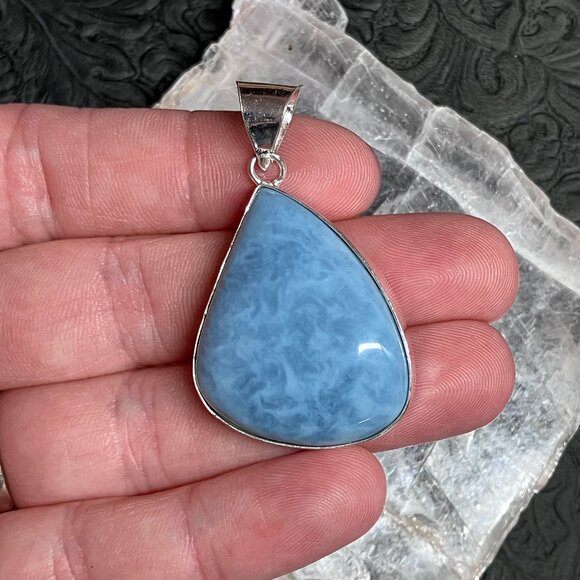 Common Blue Opal Pendant Crystal Stone Jewelry - Picture 4 of 8